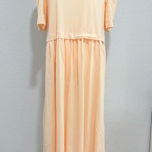 Elegant Peach Maxi Dress